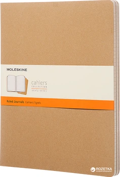 Набор записных книг Moleskine Cahier 21.59 x 27.94 см 3 шт по 120 страниц в линейку Бежевый (8055002851473)