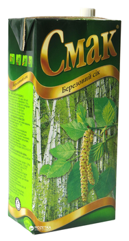 Упаковка сока Смак Березовый с сахаром 1 л х 12 шт (4820001470925)
