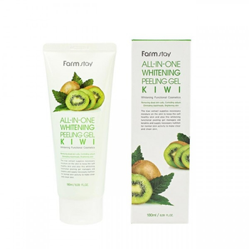 Пилинг-гель для чувствительной кожи с экстрактом киви FARMSTAY All In One Whitening Peeling Gel Kiwi