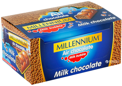 Упаковка шоколаду Millennium Молочний пористий 32 г х 16 шт (4820075504595)