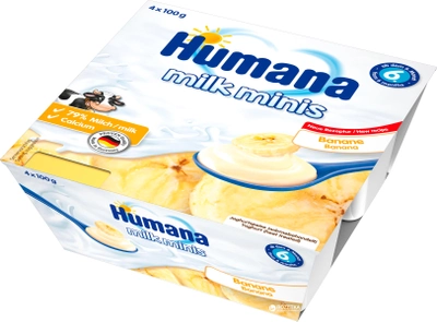 Йогурт Humana Baby Milchdessert Banane Банан 4 х 100 г (4031244784414)