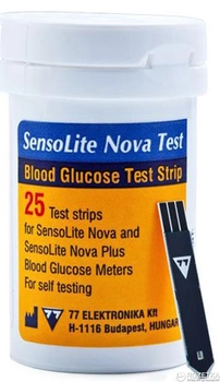 Тестові смужки для глюкометра SENSOLITE NovaTest 25 (5997345779232)