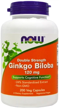 Дієтична добавка Гінкго білоба Now (Now Foods) Double Strength 120 мг 200 капсул (733739046819)