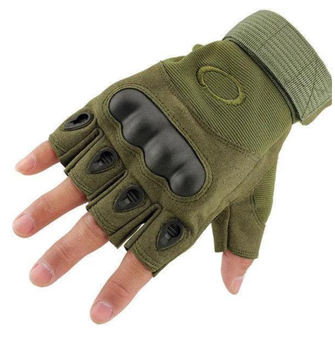 Беспалые тактические перчатки с усиленным Протектором Олива XL