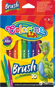 Фломастеры Colorino Brush 10 цветов 10 шт (65610PTR)