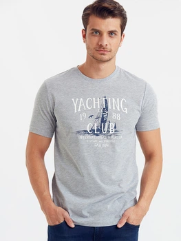 Мужская футболка LС Waikiki Yachting Club S Серая (LCW T-shirt -1678-0)