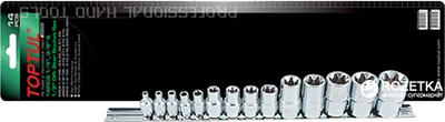 Набор головок Toptul Torx 1/4"-1/2" E4-E24 14 предметов (GAAR1402)