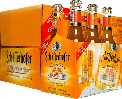 Упаковка пива «Schofferhofer Grapefruit» специальное нефильтрованное пшеничное с добавлением сока 2.5% 0.33 л x 24 шт (4053400278957)