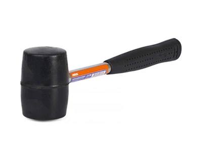 Резиновый молоток металлическая ручка 680 г(черная резина) Miol 32-704