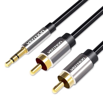 Аудіо кабель Vention jack 3.5 mm 2 RCA (тюльпани) 1 м (BCFBF)