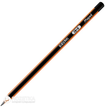 Набор карандашей графитовых 12 шт Maped Black Peps 2B Черно-оранжевый (MP.850022)