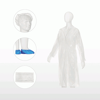 Комплект посетителя MED COMFORT Ampri (халат, шапочка, маска, бахилы)
