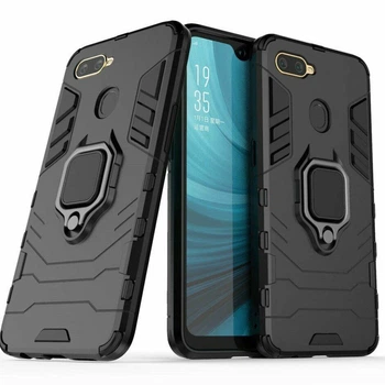 Чохол Iron Ring для OPPO A12 бампер протиударний з підставкою Black Без бренду