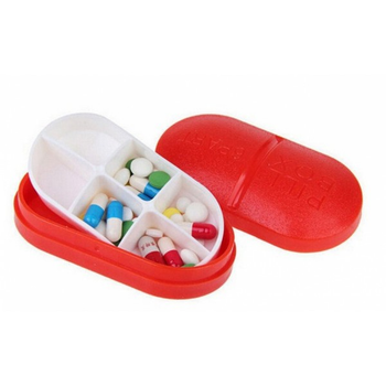 Контейнер для таблеток на 6 отделений красный - R152686