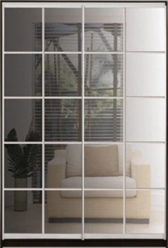 Шкаф купе Luxe Studio Стандарт-2 Зеркало-1 1000x2100x450 двухдверный (83858)