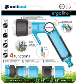 Комплект Cellfast Ergo с многофункциональным пистолетным оросителем 1/2" (53-530)
