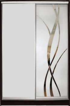 Шкаф купе Luxe Studio Стандарт-3 Зеркало с Пескоструем-1 1000x2200x450 двухдверный (95718)
