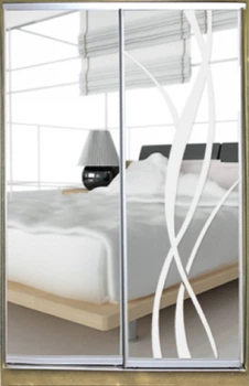 Шкаф купе Luxe Studio Классик-1 Зеркало/Зеркало с Пескоструем-2 1000x2000x450 двухдверный (68743)