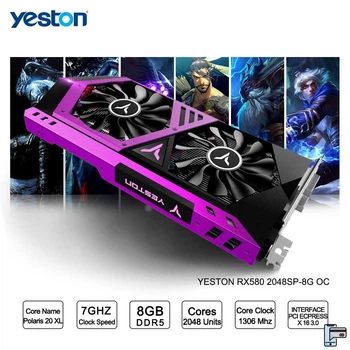 Видеокарта Yeston Radeon RX 580 GPU 8 ГБ