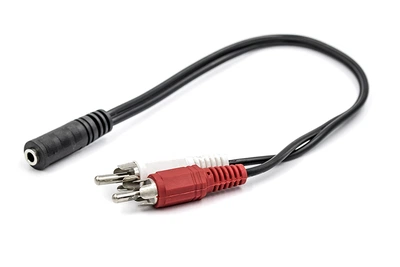 Аудио переходник PowerPlant 3.5 мм female - 2xRCA male