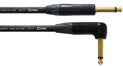 Инструментальный кабель Jack 6,3 — Jack 6,3 угловой 6.0м Cordial CSI 6 PR 175