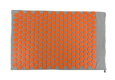Акупунктурний масажний килимок (аплікатор Кузнєцова) Rao 64*40 см Сірий з оранжевим