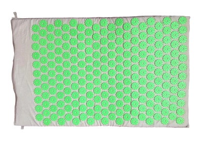 Акупунктурний масажний килимок (аплікатор Кузнєцова) Rao 64*40 см Сірий з салатовим
