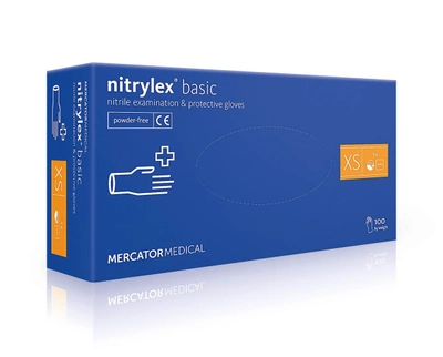 Рукавички медичні Mercator Medical Nitrylex Basic нітрилові нестерильні неприпудрені XS 100 шт Фіолетові (6736065)