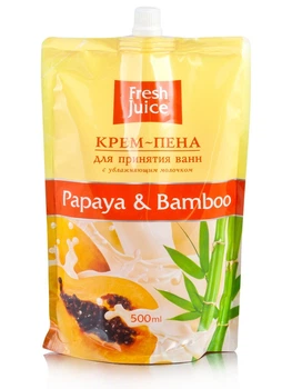 Крем-пена для принятия ванн Fresh Juice с увлажняющим молочком Papaya & bamboo 500 мл (4823015916557)