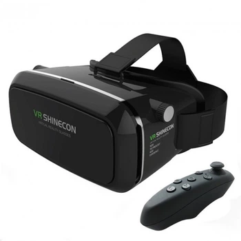 3D окуляри віртуальної реальності VR BOX SHINECON c пультом для телефону Чорний