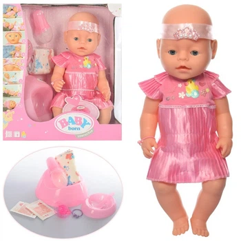 Пупс функциональный Baby Born BL 023 C в розовом платьице с рисунком уточки