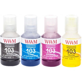 Комплект чернил WWM 103 для Epson L3100/3101/3150/L3151 (B/C/M/Y) 4x140ml (E103SET4)
