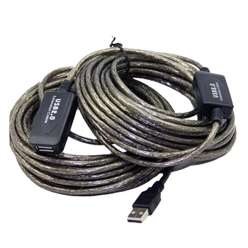 Кабель удлинитель USB F&D 2.0 экранированный папа мама F D 20 м Черный 284764 03 AT3