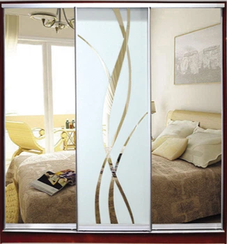 Шкаф купе Luxe Studio Стандарт-1 Зеркало с Пескоструем-9 2100x2400x450 трехдверный (33335)