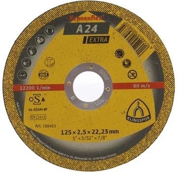 Отрезной диск Klingspor Kronenflex A 24 Extra (125х2.5х22.23 мм) выпуклый круг по металлу (20965)