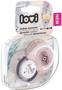 Пустышка силиконовая Lovi Indian Summer Динамическая 0-3 мес 2 шт (22/855girl)