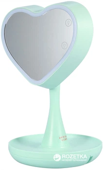 Зеркало для макияжа Mindo Heart с Led подсветкой и функцией ночника Зеленое (md8021) (2500000000690)