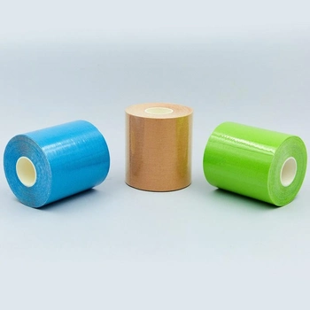 Кинезио тейп в рулоне 7,5см х 5м (Kinesio tape) эластичный пластырь BC-0841-7_5 (бежевый, синий, салатовый)