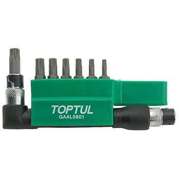 Набір біт 1/4" TORX з Г-під.перехідником GAAL0801 TOPTUL