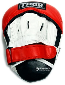 Лапы боксерские Thor 820 Leather Black-Red-White