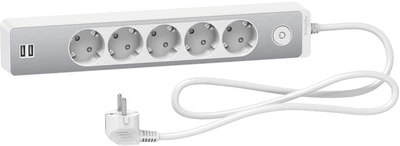 Мережевий подовжувач Schneider 5 розеток + 2 USB 1.5 м White (ST945U1WA)