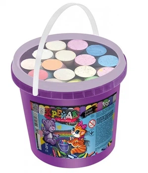 Мелки для рисования на асфальте Danko Toys в ведре 16 цветов укр MEL-03-01U