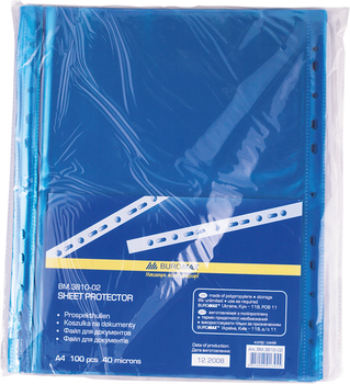 Набор файлов-карманов Buromax 100 шт., А4, 40 мкм, PROFESSIONAL, синий (BM.3810-02)