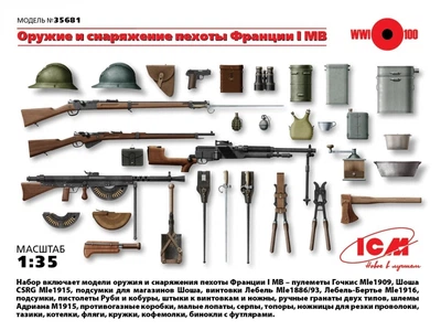 Оружие и снаряжение пехоты Франции І МВ 1:35 ICM (ICM35681)