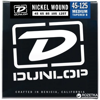 Струны для бас-гитар Dunlop DBN45125T Nickel Plated Steel Medium 5 Tapered B (45-125)