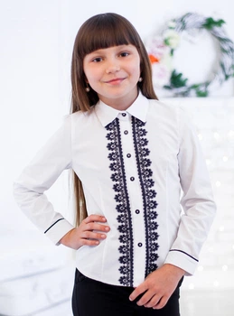 Блузка "Свит блуз" мод.5032 р.128 с синим кружевом