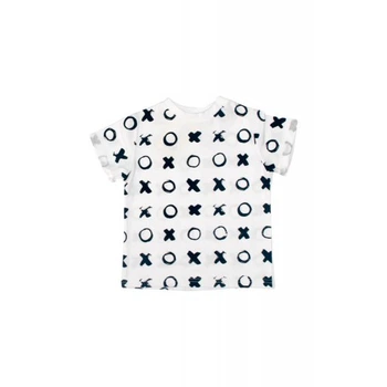 Футболка белая Hugs and kisses черные MISHKA 1679 Размер 128