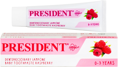 Детская зубная паста President Baby Raspberry до 3 лет 30 мл (8030009708203)