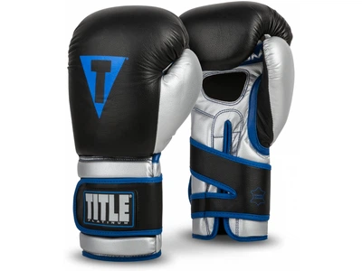 Перчатки тренировочные TITLE Platinum Perilous Training Gloves 14 унций черный/серебристый (4475)