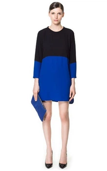 Платье ZARA S черное с синим AB90124